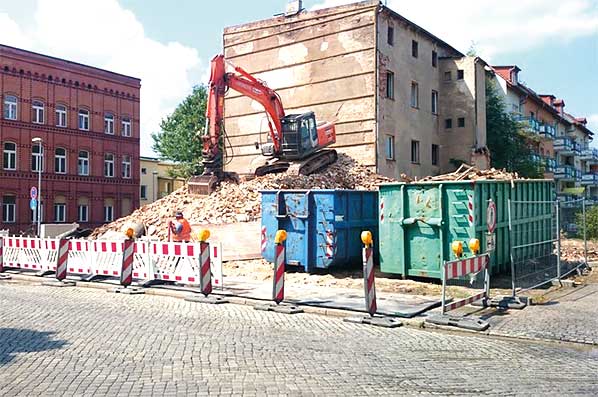 Abrissarbeiten in Cottbus