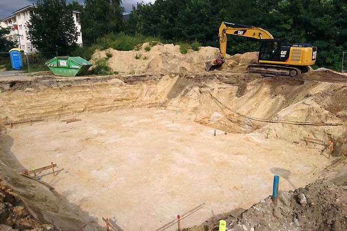 Planum einer Baugrube