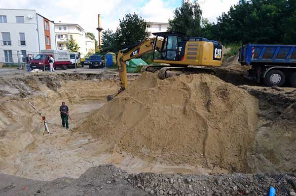 Ausheben einer Baugrube